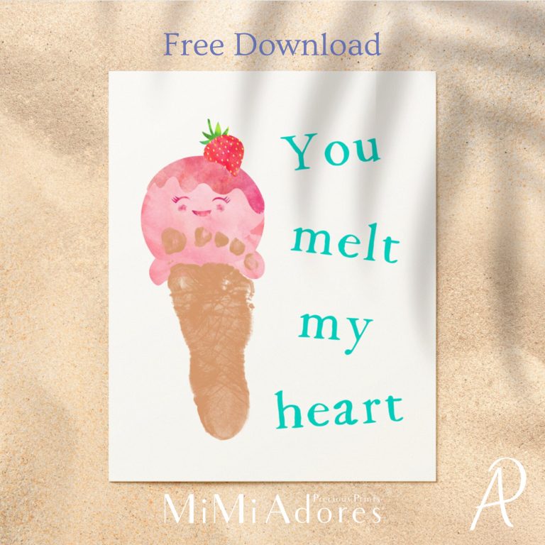 baby footprint craft ice cream