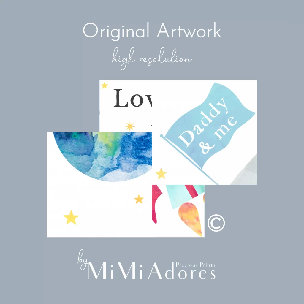 Footprint rocket printable artwork with “Love you to the moon & back” text